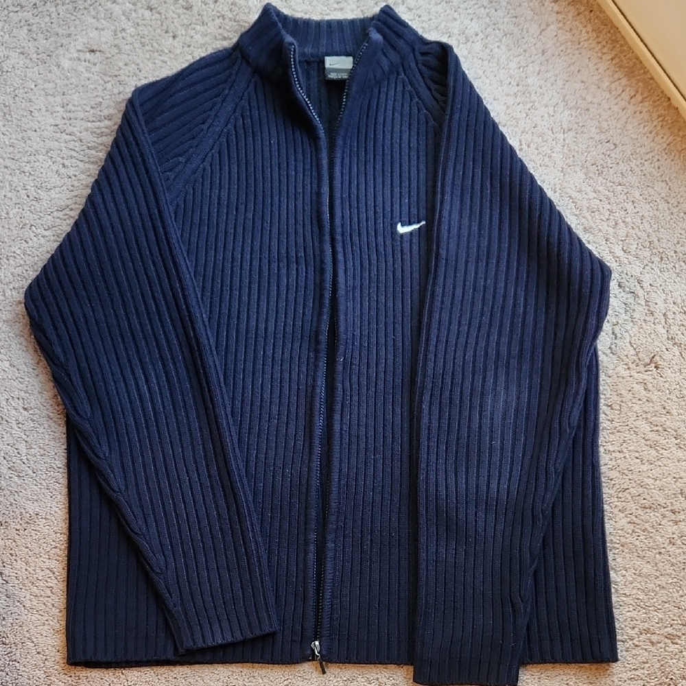 Nike Men's Navy Full Zip Sweater